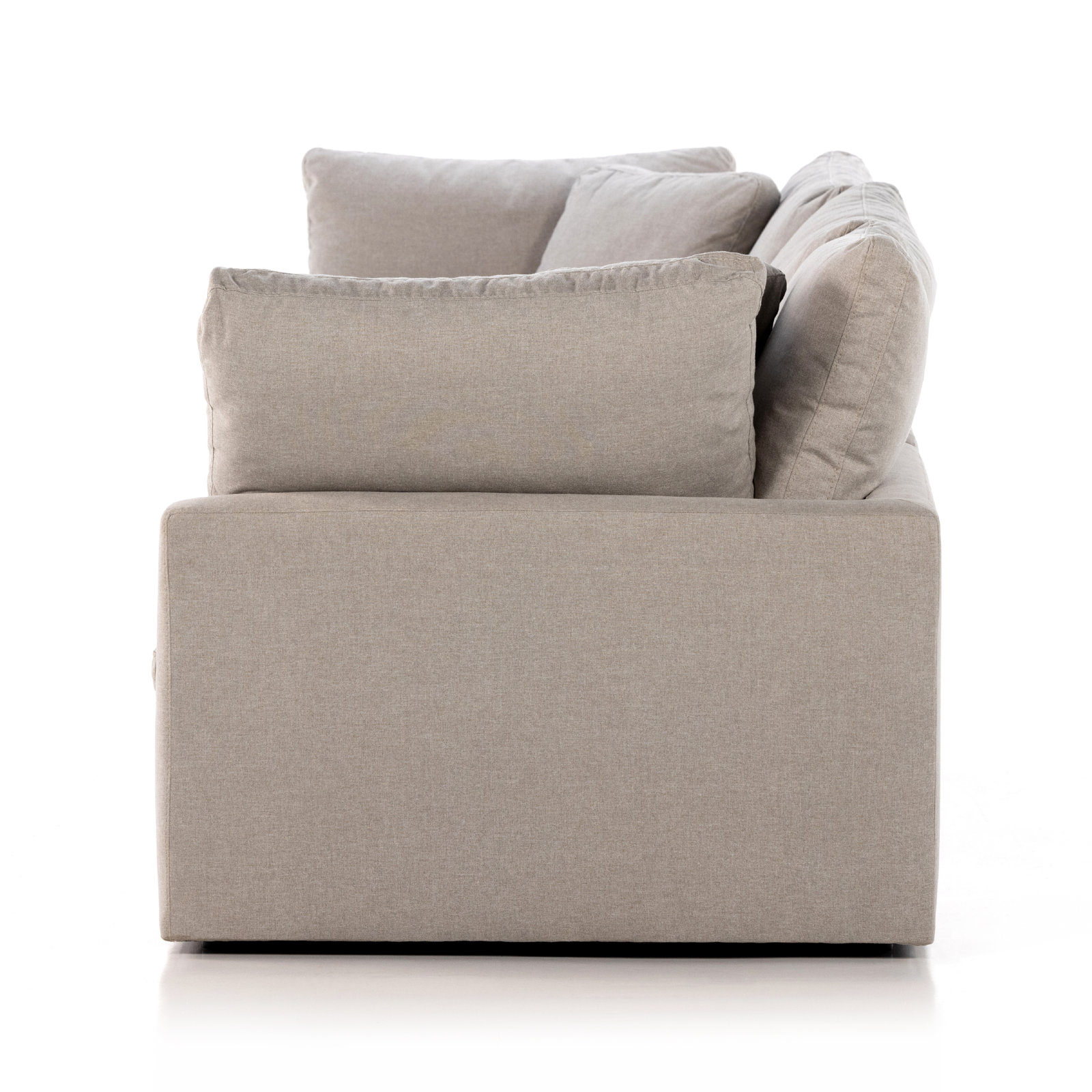 Bodie 125" 3 - Piece Modular Sofa, Destin Flannel Performance Weave