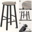 Ensemble de 2 tabourets de bar, tabourets de bar à hauteur de comptoir, tabourets de bar de 25,8 po pour îlot de cuisine, chaises de bar de cuisine industrielles, pour salle à manger, cuisine, bar, grège et noir