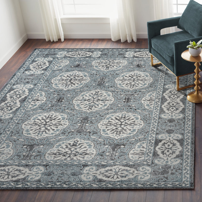 Honig Traditional Medallion Low Pile Performance Area Rug, Rectangle 8'9" x 11'9"