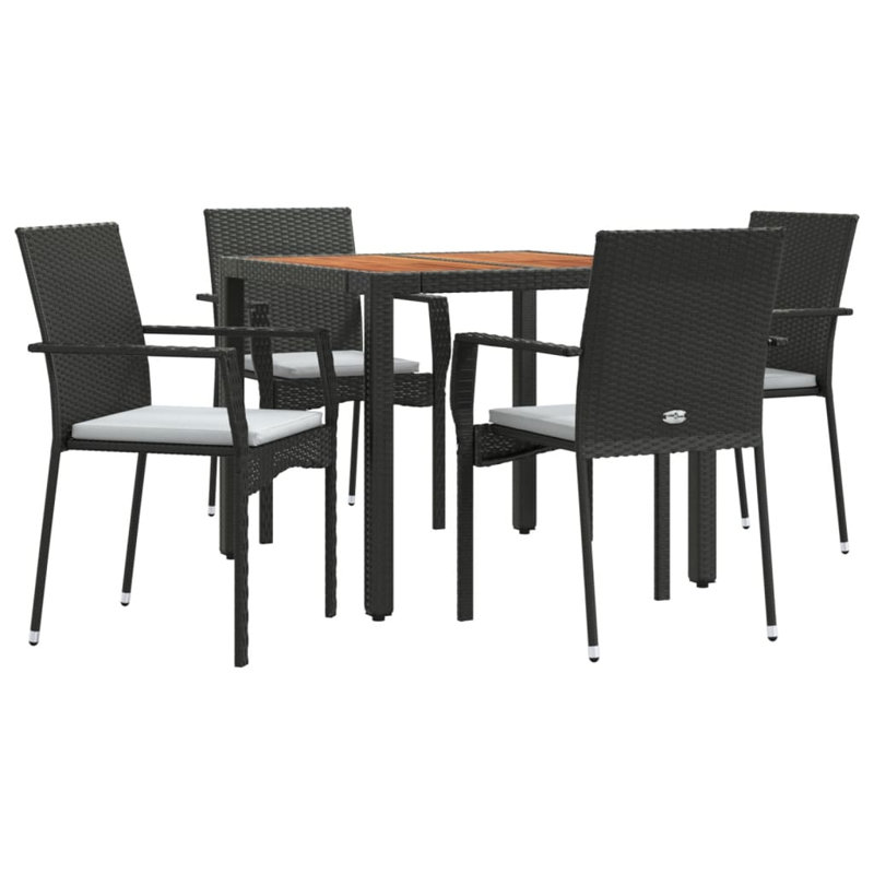 Keio 4 - Person Wicker Patio Dining Set with Square Table , Cushions Included, Natural