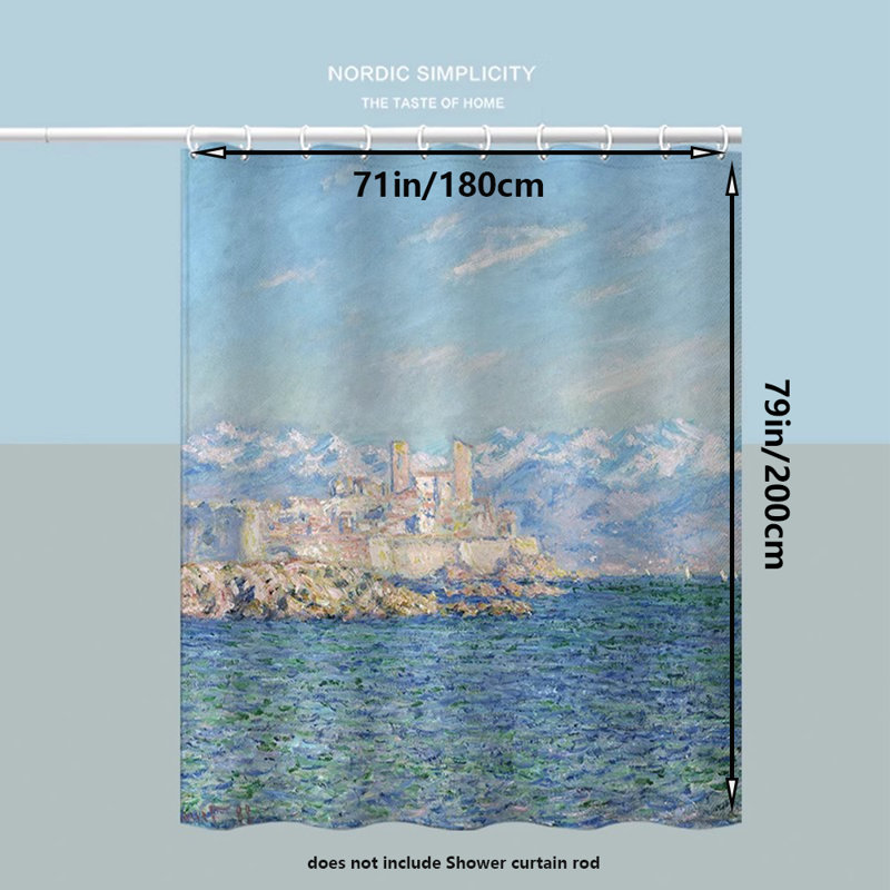 Rideau de douche en polyester, 79"H x 71"W