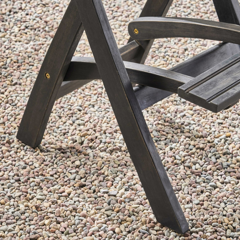 Table d'extérieur en bois gris foncé - gris et gris