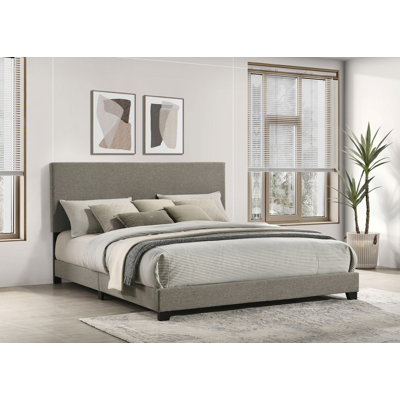 Dorian Fabric Upholstered California King Panel Bed Taupe