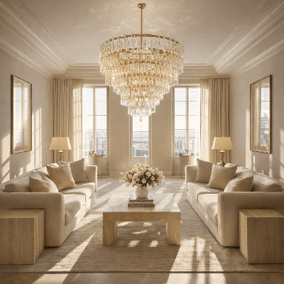 Lustra Link 36" Tiered Round Chandelier