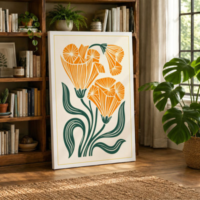 Sunburst Blooms Botanical - Wrapped Canvas