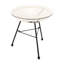 Table d'appoint à la mode en verre trempé avec écorce - blanc, l 17,84 po x P 17,84 po, H 17,49 po, assemblage requis, support de pieds en fer, structure contemporaine, matériau requis