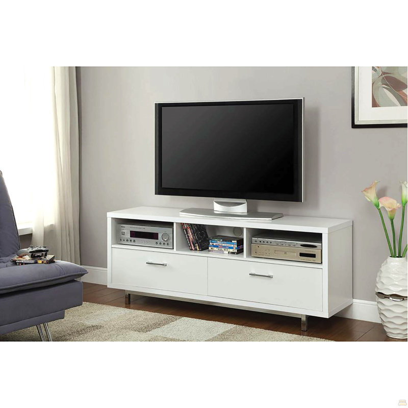 60-Inch Drawer Storage TV Console, White