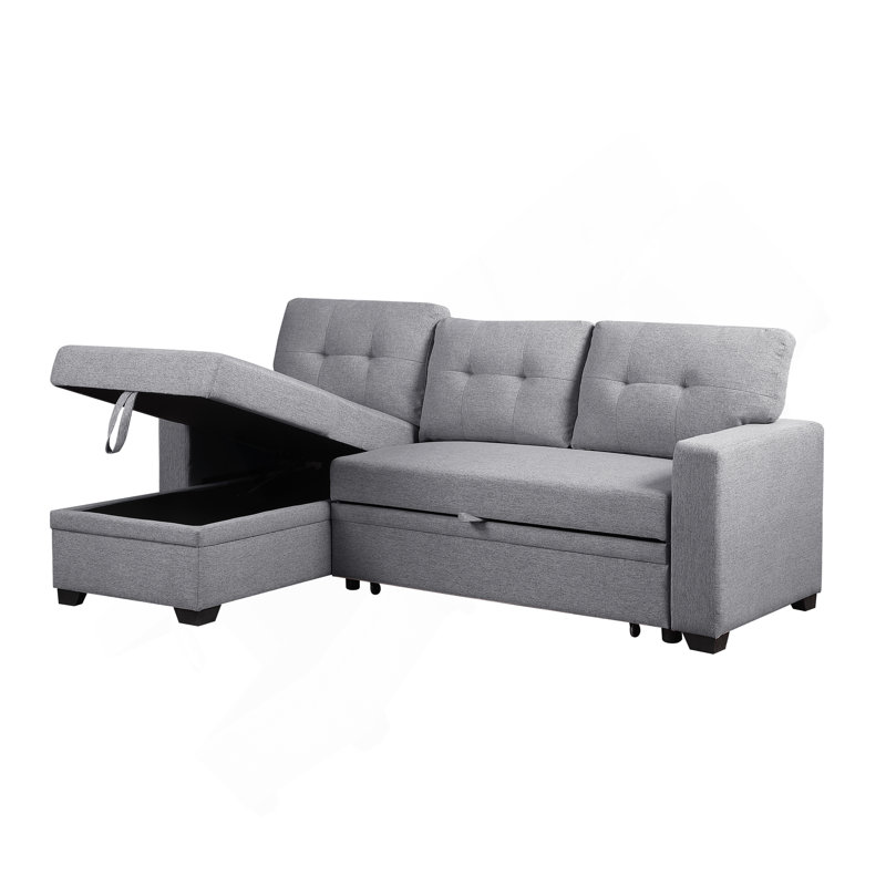 Canapé modulaire rembourré avec méridienne, Light Grey