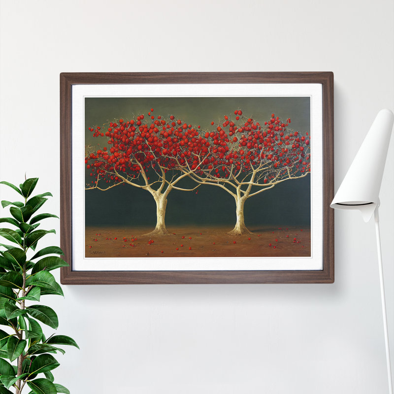 Beauteous Apple Trees - Single Picture Frame Print, Walnut, 25cm H x 34cm W x 2cm D