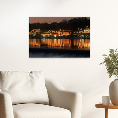Boathouse Row on Schuykill River, Philadelphie, Pennsylvanie, art mural contemporain contemporain