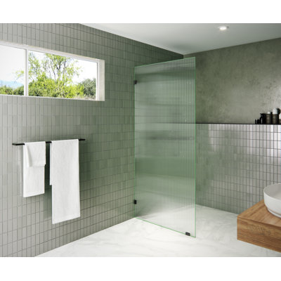 Gaia 36 in. x 78 in. Frameless Fluted Single Fixed Shower Panel