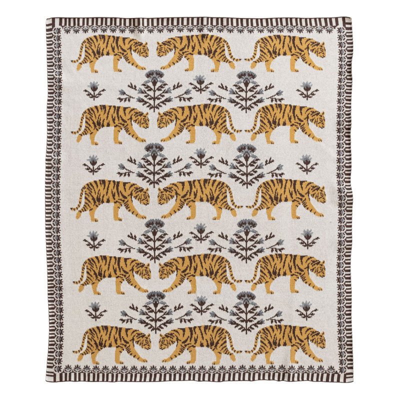 Couverture pour bébé en coton et tigres