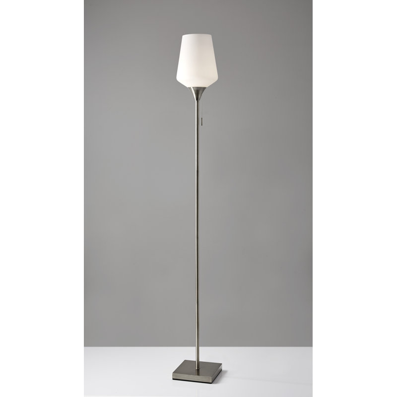 Derry 71'' Torchiere Floor Lamp, Brushed Steel
