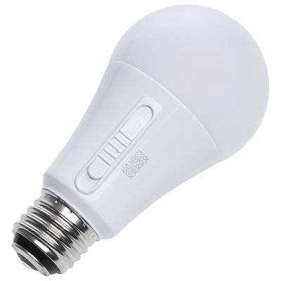 Lampe à trois voies A19 13,5 / 10/5 watts à DEL 27K / 3K / 35K / 4K / 5K CCT Lumens sélectionnable double base en plastique 120 Volt