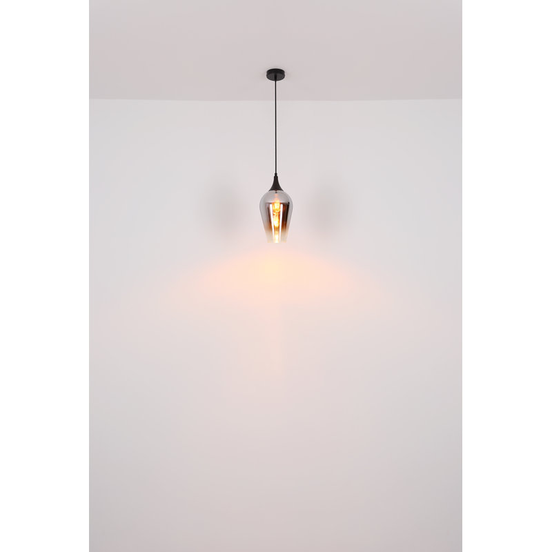 Charisa 1 - Light Matte Black Pendant, Copper-coloured