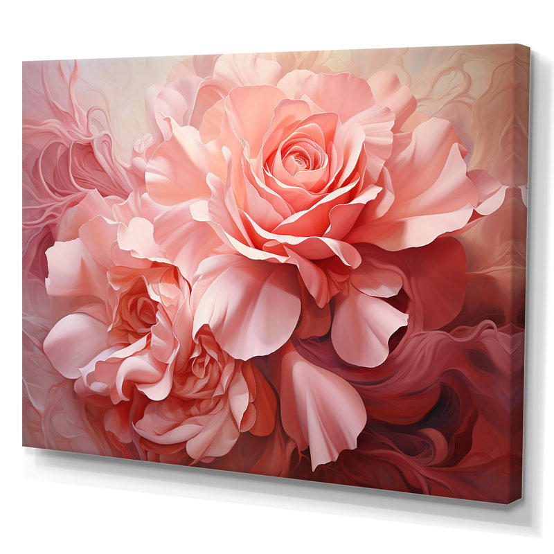 «Infinite Pink Rose I» sur toile, H 34 po x l 44 po x P 1,5 po, Toile tendue