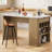 Counter Height Dining Table With Storage, Rectangular Bar Table With Drawer And Wine Rack-308683673-308683672