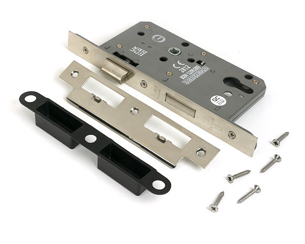 Euro Din Sash Lock, Polished Nickel