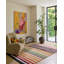Calla Hand Tufted Wool/Rayon/Viscose Striped Area Rug in Pomegranate/Clementine/Black/White/Green-1368593125