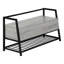 Banc d'entrée/couloir/rangement rectangulaire de 107 cm (42 po), stratifié gris, métal noir, style contemporain-1156081712