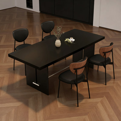 Black rectangular dining table