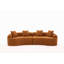 Canapé-lit modulaire incurvé à compression orange, canapé-lit en chenille haute densité 30D pour appartement, salon, L 110 po-2042671930