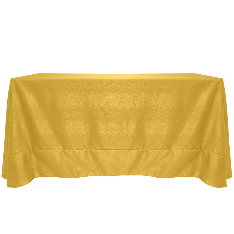 Ultimate Textile Modern Damask Kenya Rectangular Tablecloth Flax Gold, 90" W x 156" L, 3