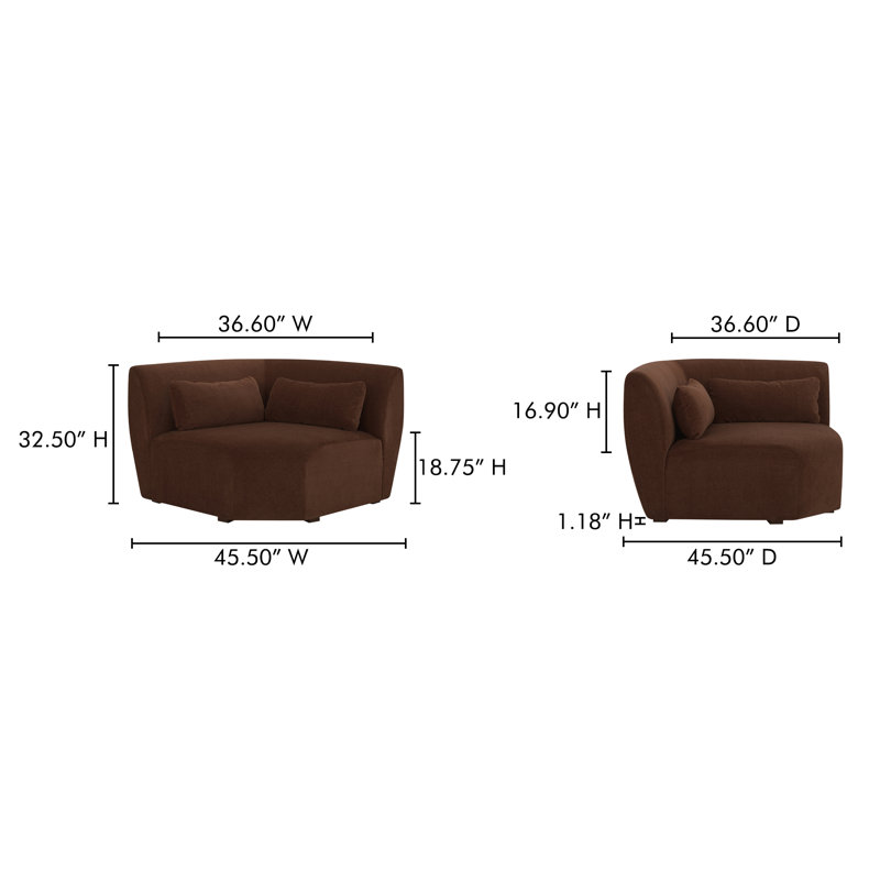 Anson Corner Chair, Chestnut Brown