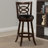 Swivel Upholstered Counter Stool with Solid Wood Frame-94562434