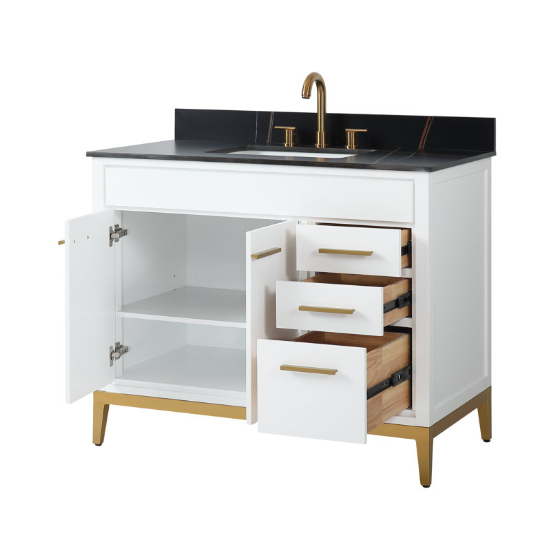 Coridon 42'' Single Bathroom Vanity with Stone Top