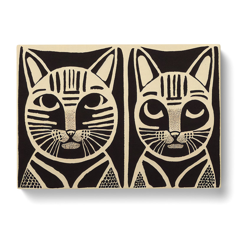 Modern Cat Art Abstract - Wrapped Canvas, 40cm H x 60cm W x 3cm D