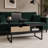 Scheri Top Coffee Table with Hidden Storage, Wood Grain Finish, Metal Frame, Farmhouse Cocktail Table for Living Room