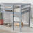 Twin Size Sturdy Rubber Wood Loft Bed with Ladder - No Box Spring, Reinforced Slats, Gray Bedroom Storage-849525680