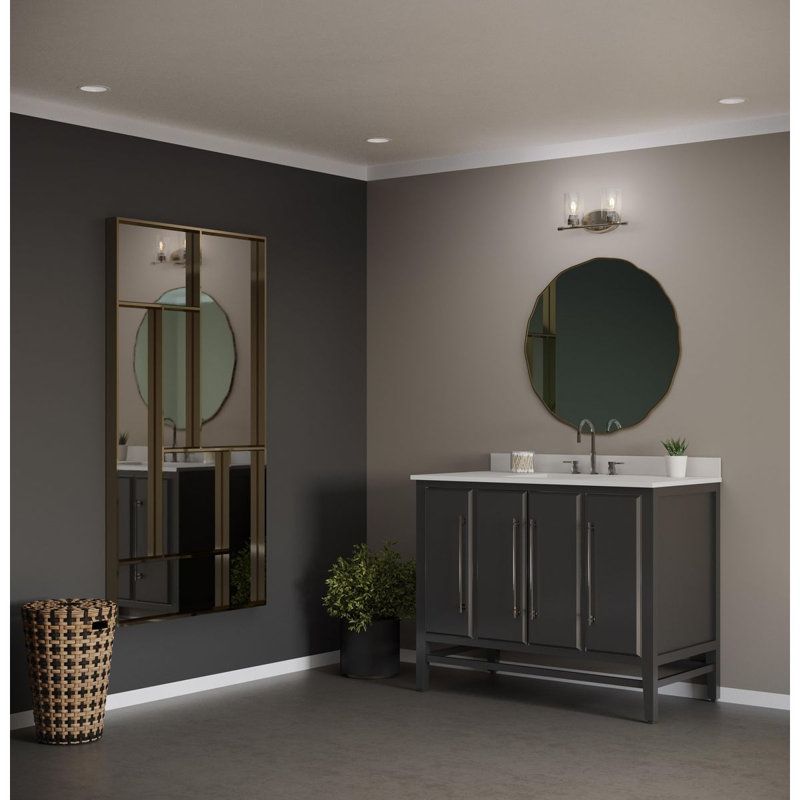 Éclairage pour meuble-lavabo à intensité variable Maksymilian, Nickel brossé