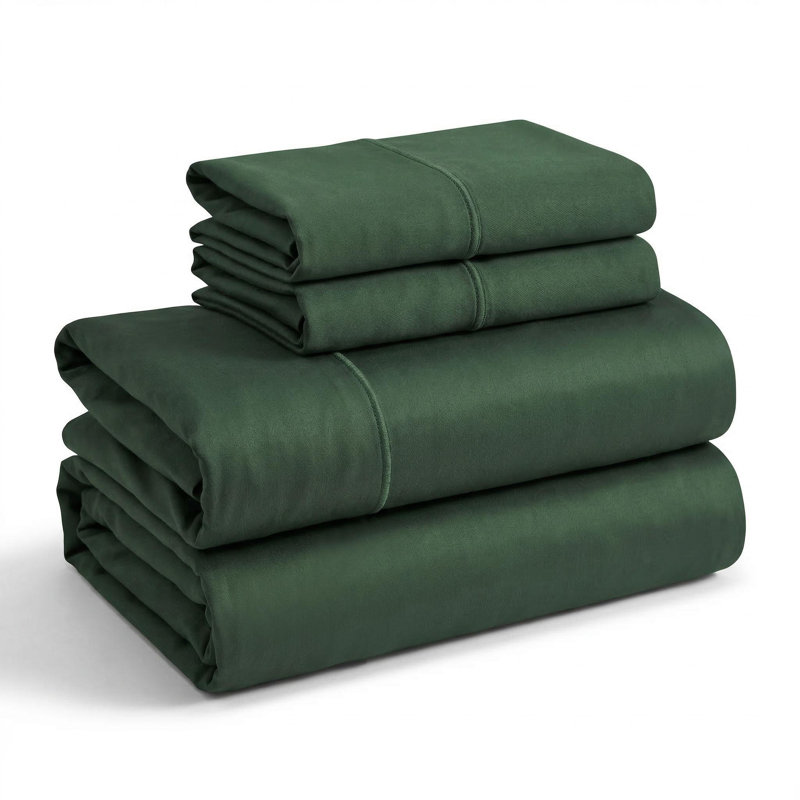 300-Thread Count Deep Pocket Standard Cotton Sheets, King, Hunter Green