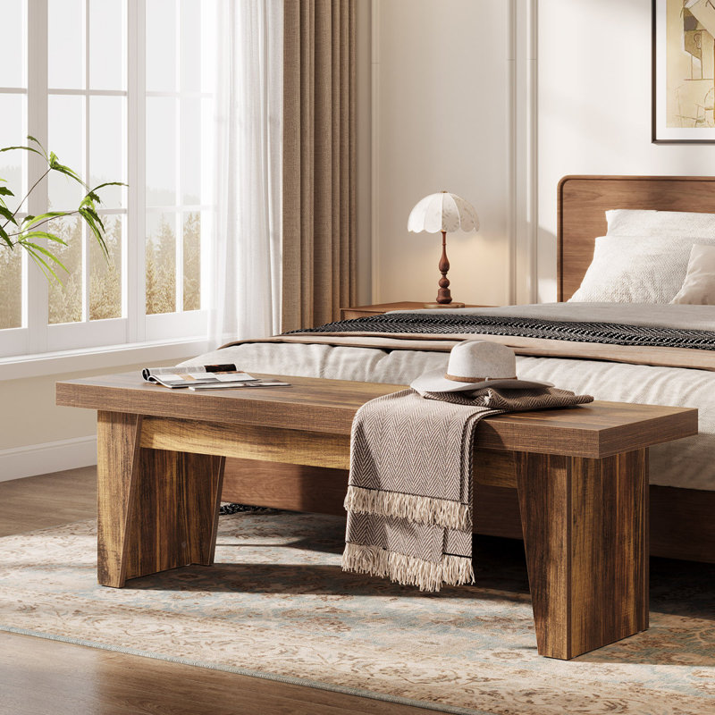 63'' Farmhouse End of Bed Bench For Bedroom