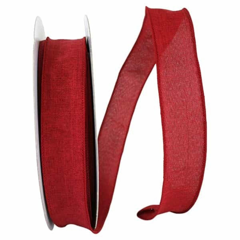 Ruban de lin câblé 1,5 po X50Yds, Rouge