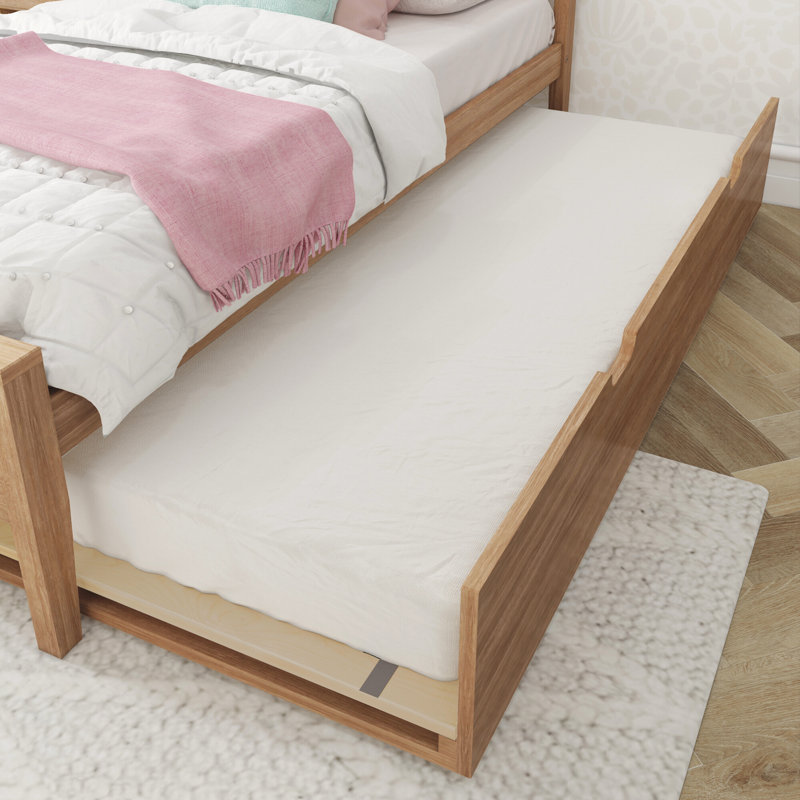 Lit gigogne en bois massif Rosenthal, Pécan, Simple
