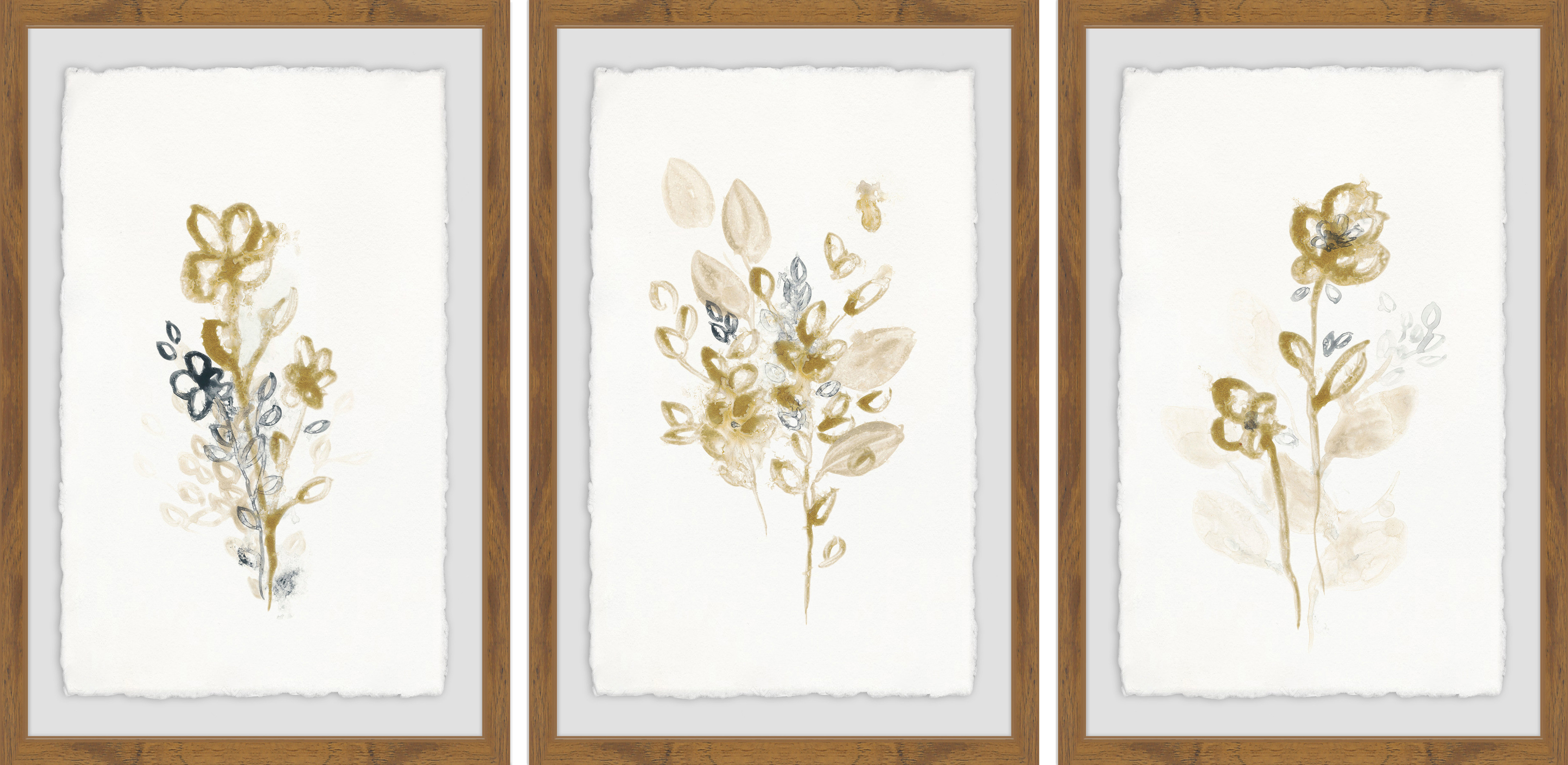 Red Barrel Studio® 'Bronze Spray IV' 3 Piece Framed Acrylic Painting ...