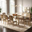 Ensemble de salle à manger extensible 9 pièces pour 8 personnes avec table de 152 à 213 cm, 6 chaises et 2 fauteuils-579639219
