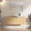 Lavabo de salle de bain mural simple 48 po Hackor, lavabo en résine, 2 portes à fermeture en douceur-671079562