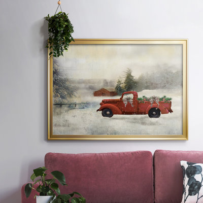 «Red Barn Winter», toile tendue avec châssis_48722