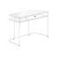 Bureau d'ordinateur, bureau personnel, ordinateur portable, tiroirs de rangement, L 48 po, bureau, stratifié blanc, métal chromé, contemporain, moderne