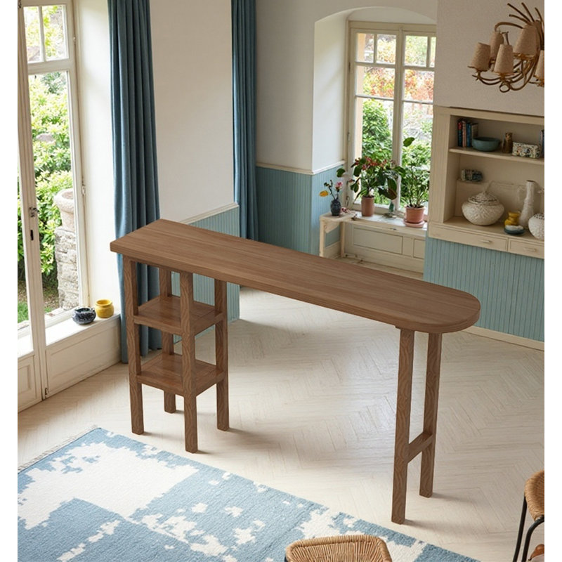 Bureau moderne en pin minimaliste avec espace de rangement pour bar, H 41,34 po x L 78,74 po x l 15,75 po