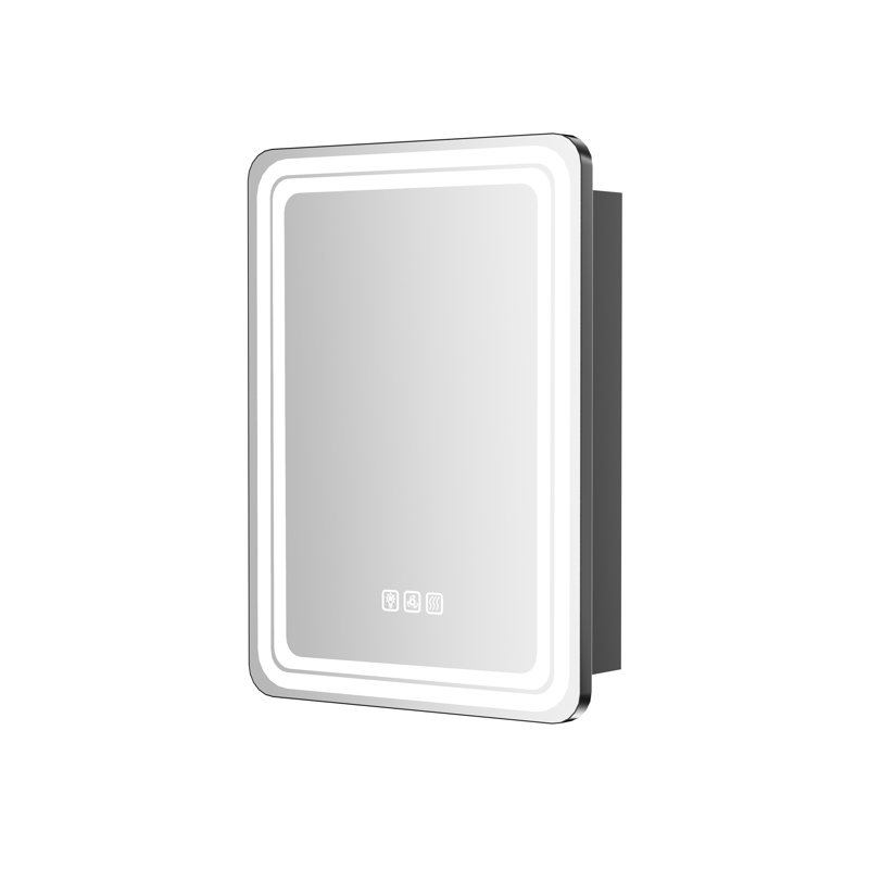 Surface and Recessed Medicine Cabinet, 32" H x 24" W, Matte Black