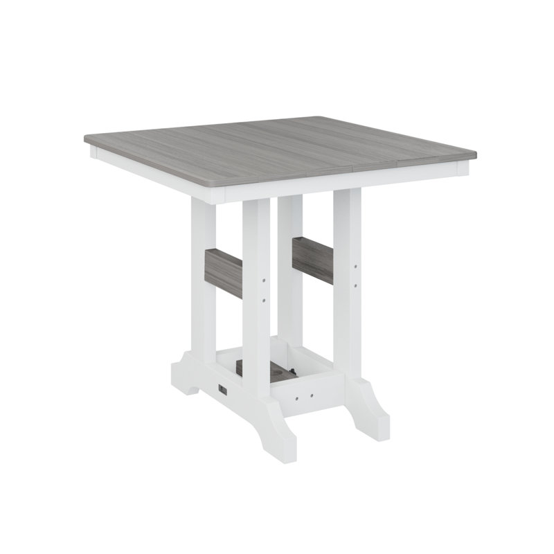 Table de salle à manger à hauteur de comptoir 33 po Berlin, Bois flottant gris, H 35,5 po x l 33 po x P 33 po