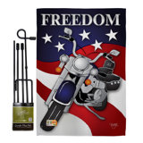 Double Sided 18.5'' H x 13'' W Polyester Independence Day Flag Set