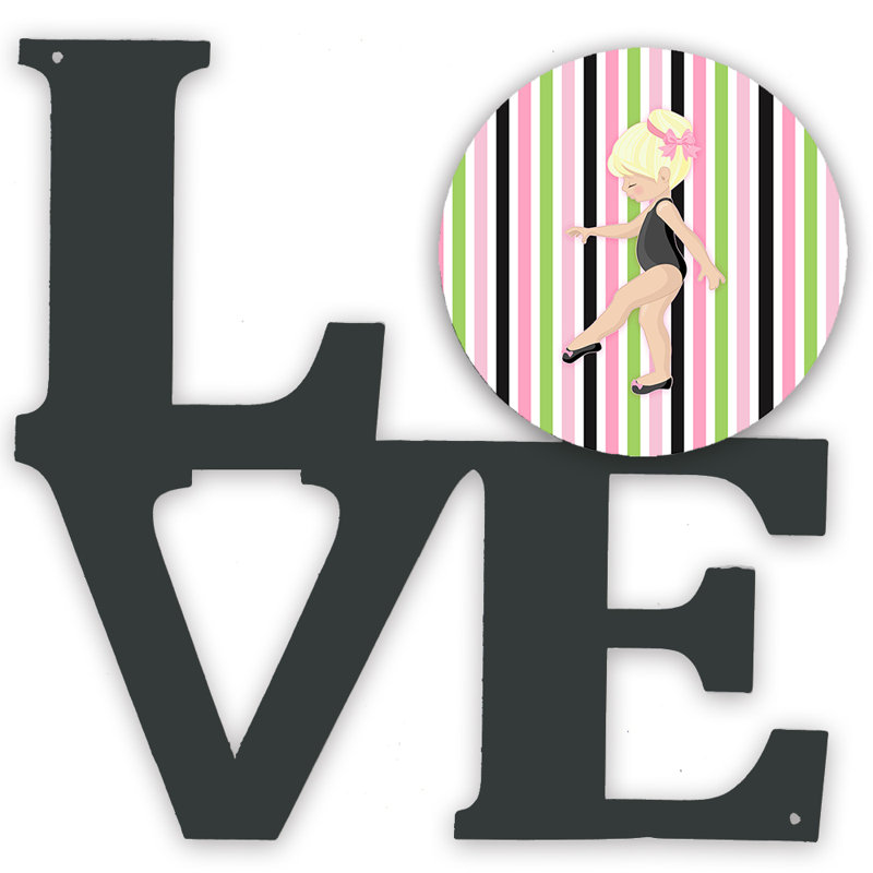 Décoration murale en métal love ballerine blonde point