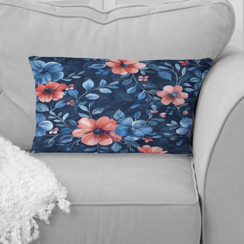 Coussin lombaire traditionnel - bleu et rose
