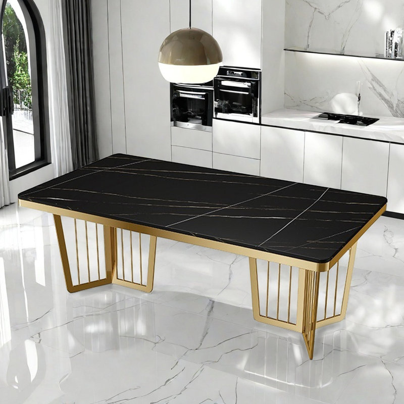 Modern light luxury home rectangular dining table, 29.5"H x 70.9" L x 35.4" W